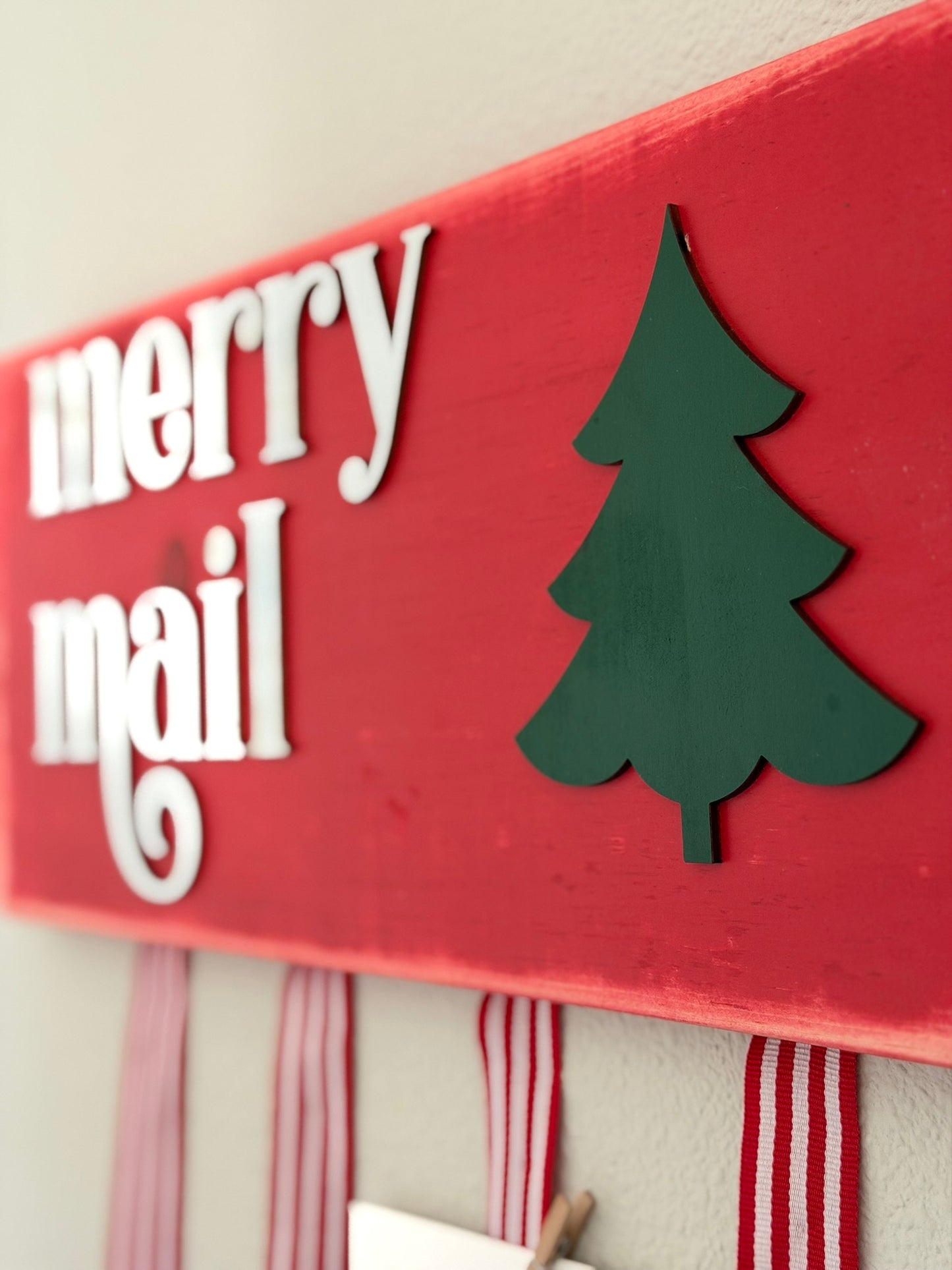 Red Merry Mail Greeting Card Display