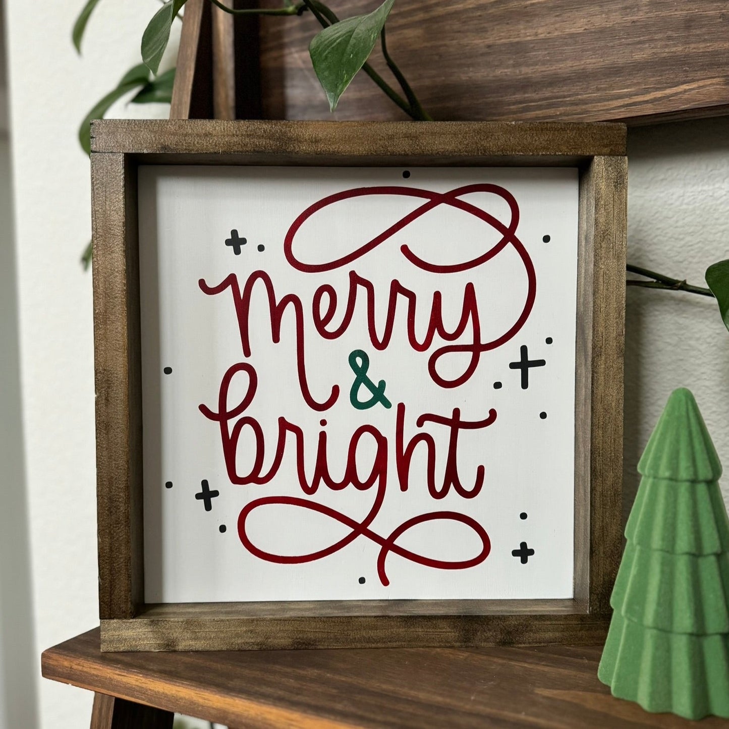 Merry & Bright Wood Sign