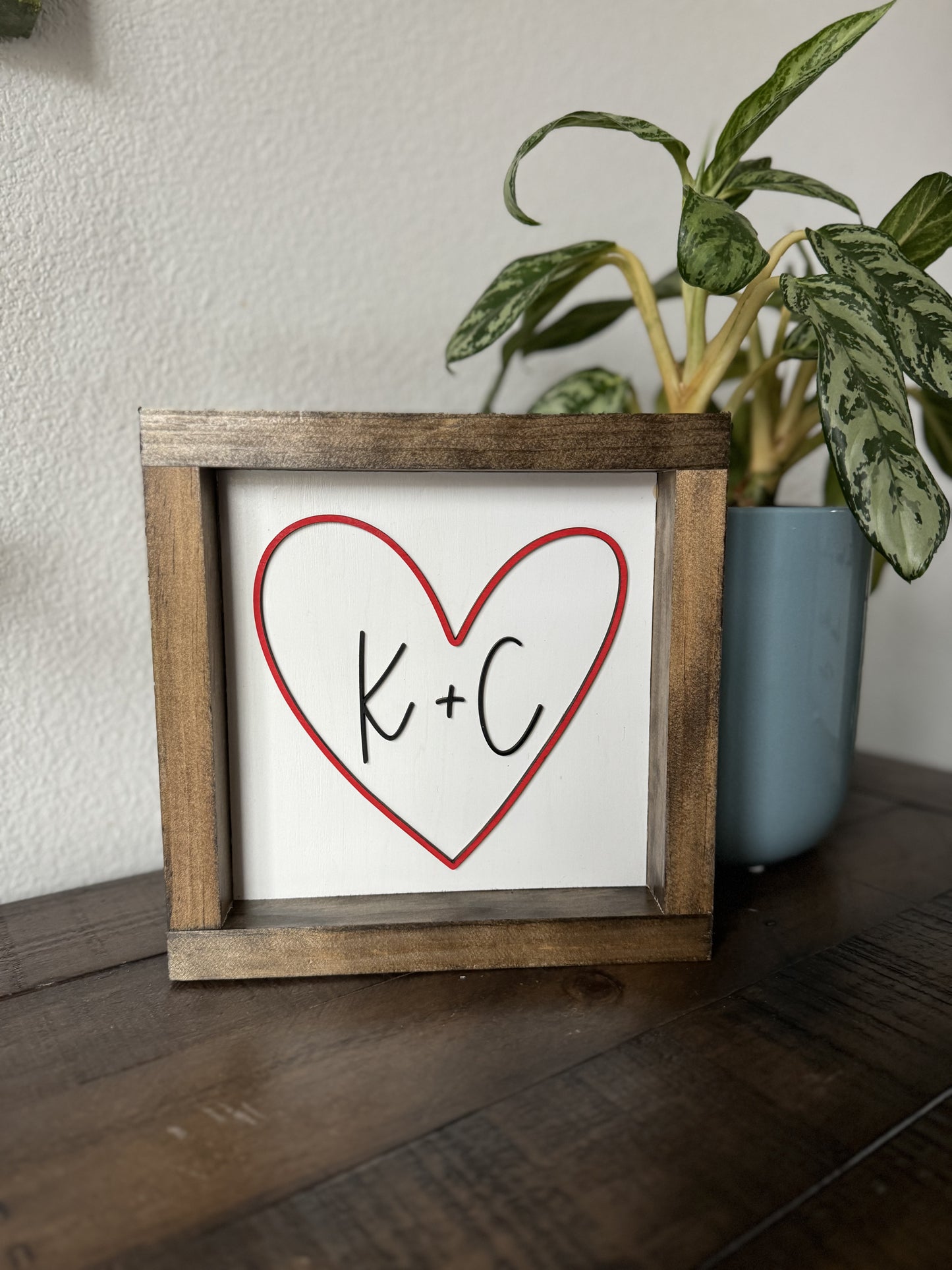 Personalized Red Heart Sign