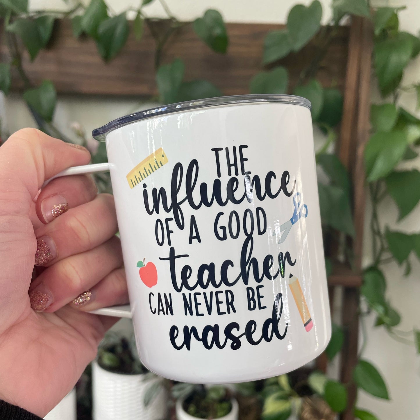 Influence of a Good Teacher Camp Mug with Lid