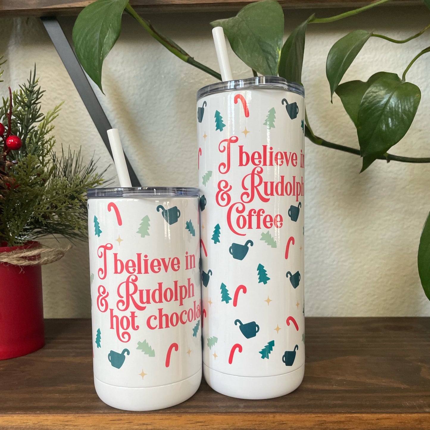 Rudolph & Coffee & Hot Chocolate Tumbler Set