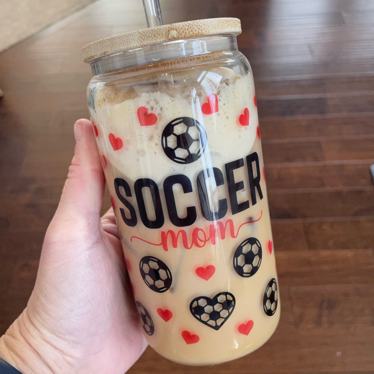 Soccer Mom Can Glass