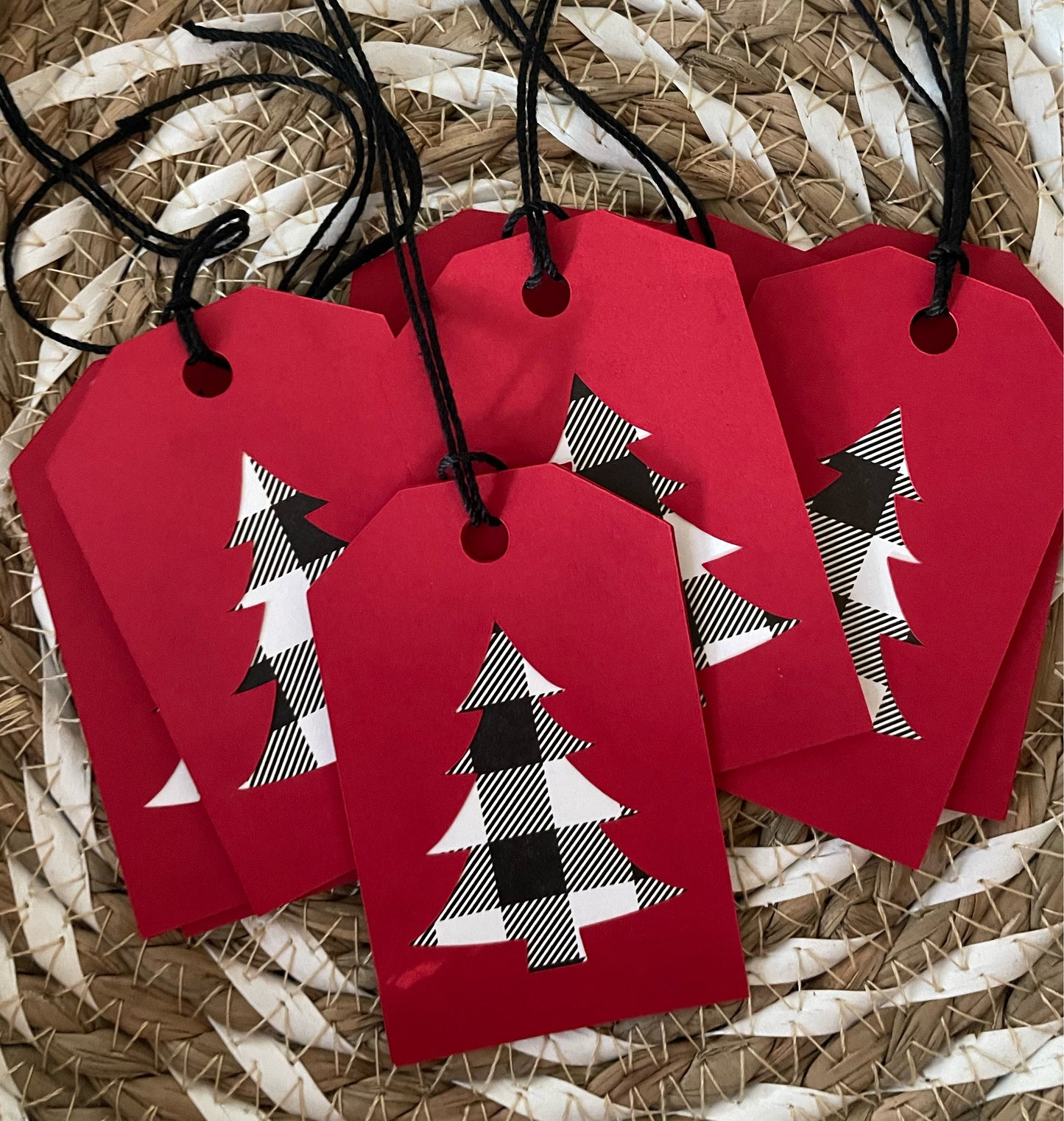 Black Buffalo Plaid Gift Tags