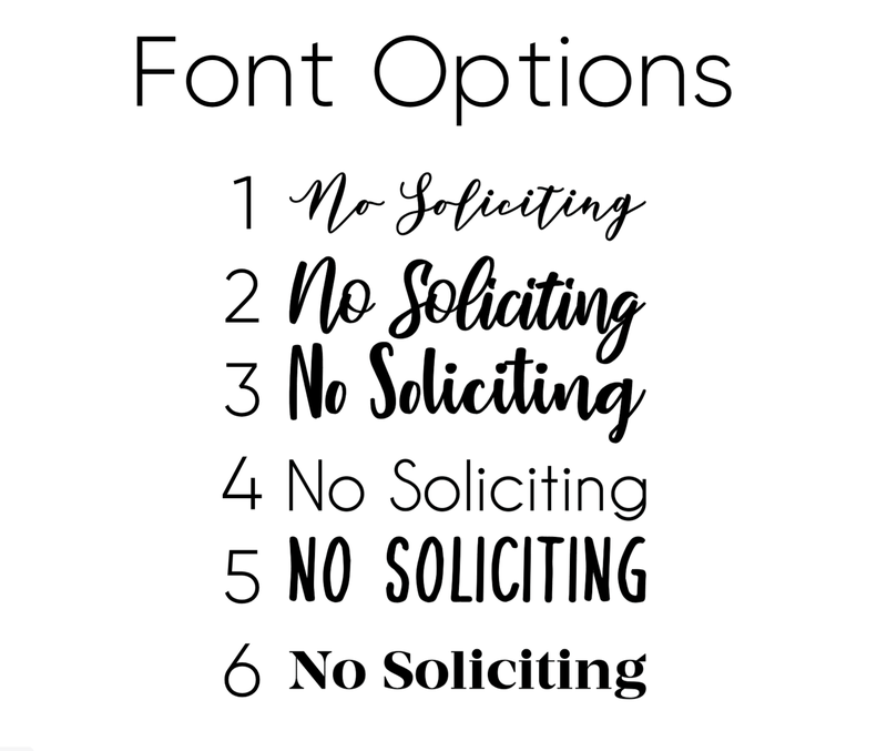 No Soliciting Sign