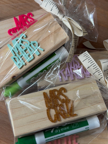 Personalized Teacher Eraser Set
