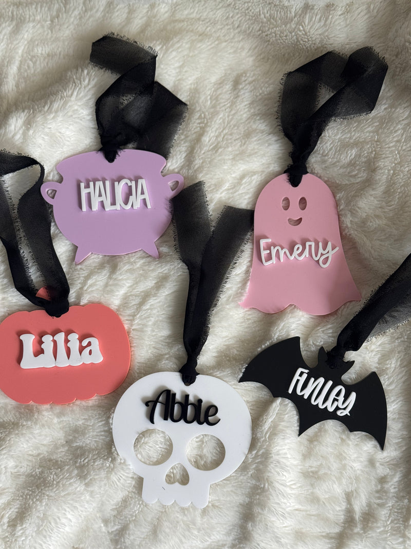 Personalized Halloween Basket Tag