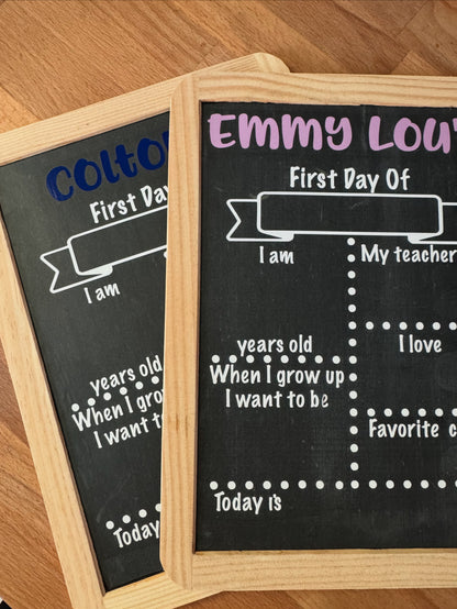 Personalized First & Last Day of School Chalkboard