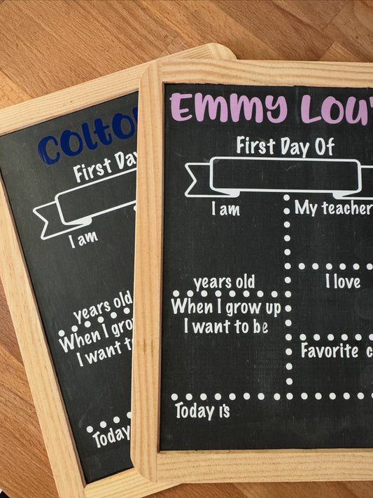 Personalized First & Last Day of School Chalkboard