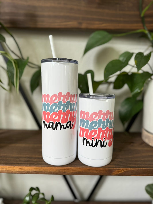 Merry Mama & Mini Tumbler Set