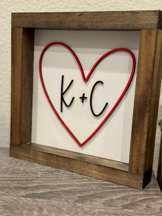 Personalized Heart Wood Sign