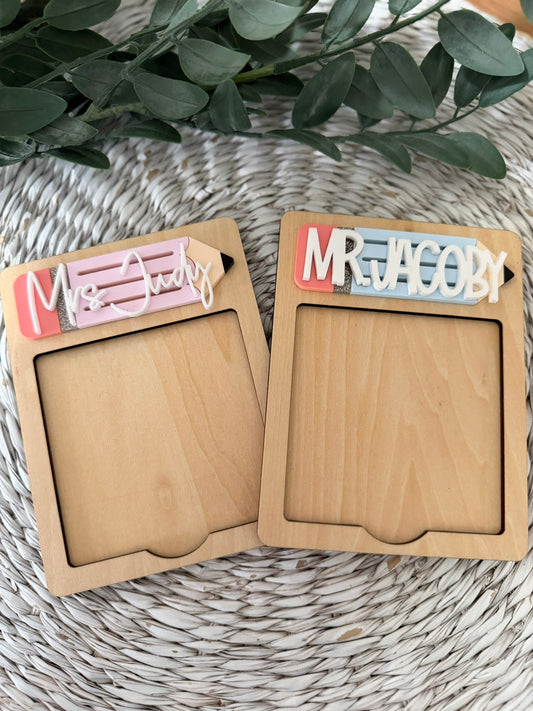 Personalized Acrylic Pencil Post-It Note Holder