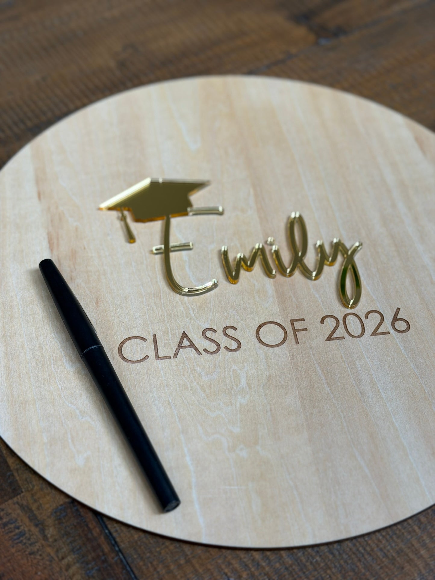 Personalized Round Graduation Guest Book
