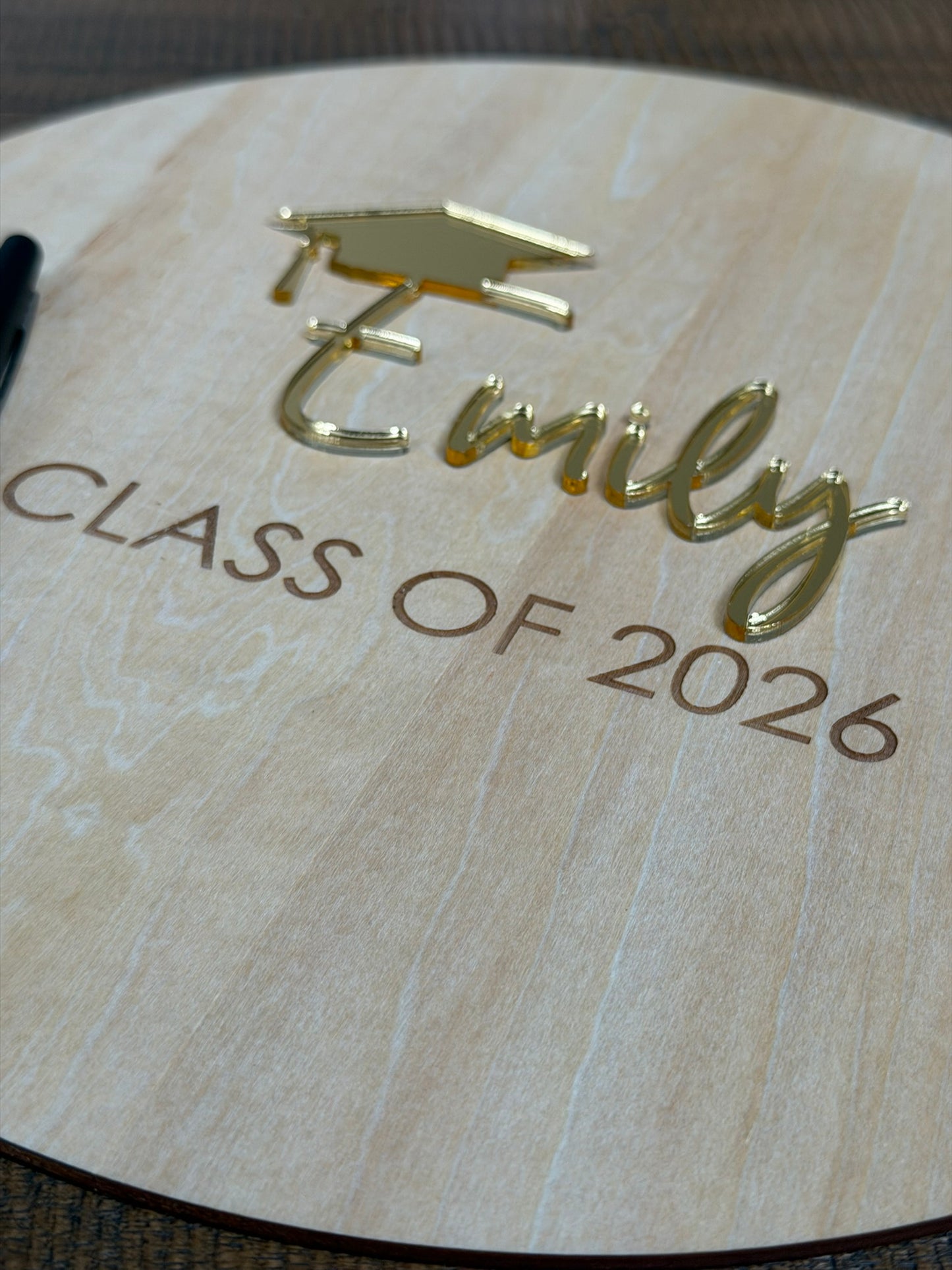 Personalized Round Graduation Guest Book