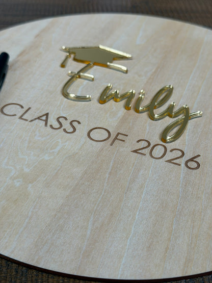 Personalized Round Graduation Guest Book