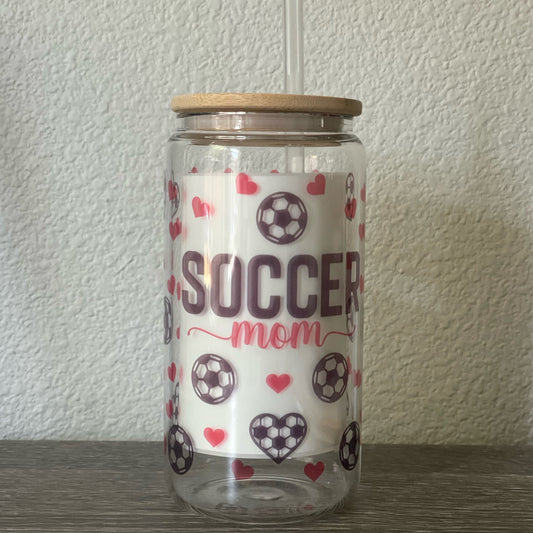 SECONDS SALE Soccer Mom Can Glass