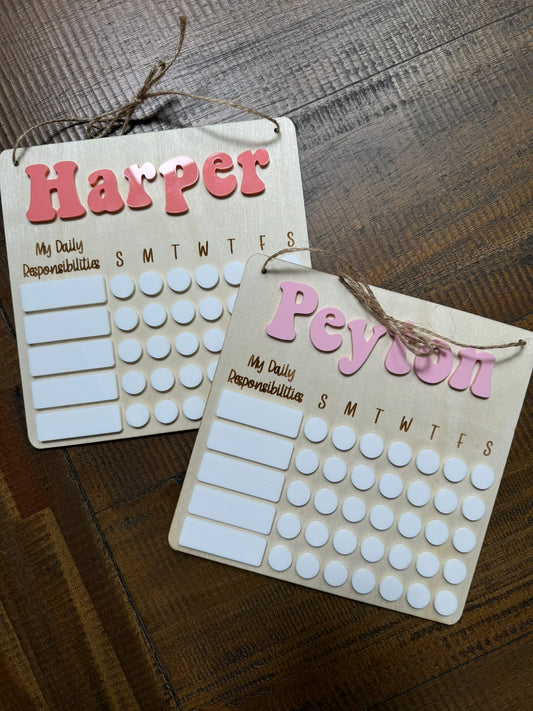 Personalized Square Responsibility Chart