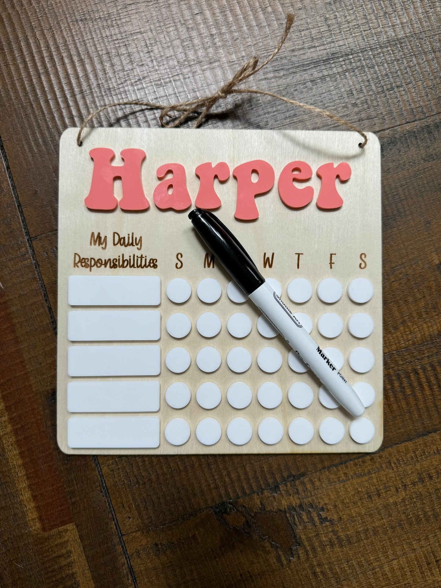 Personalized Square Responsibility Chart