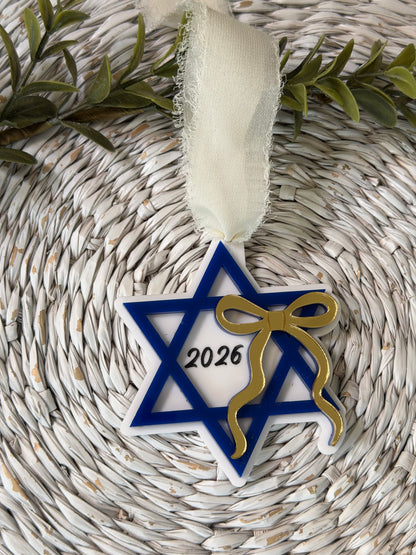 Star of David with Bow Ornament