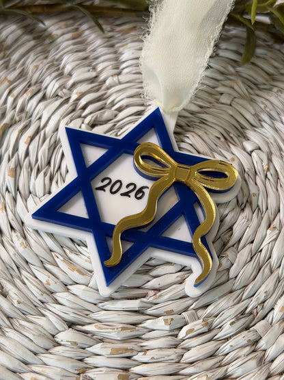 Star of David with Bow Ornament