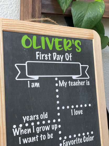 Personalized First & Last Day of School Chalkboard