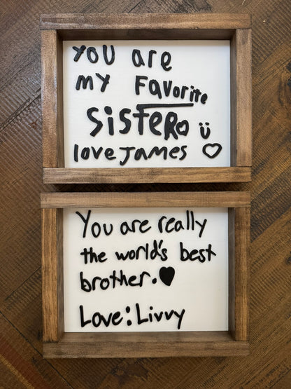 Personalized Handwriting Wood Sign