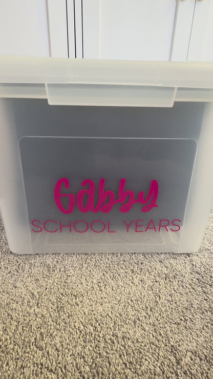 Personalized School Years Organization Tote