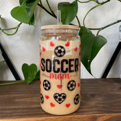 Soccer Mom Can Glass