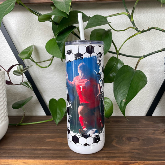 Personalized Soccer Photo Tumbler