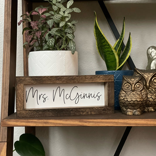 Personalized Name Framed Sign