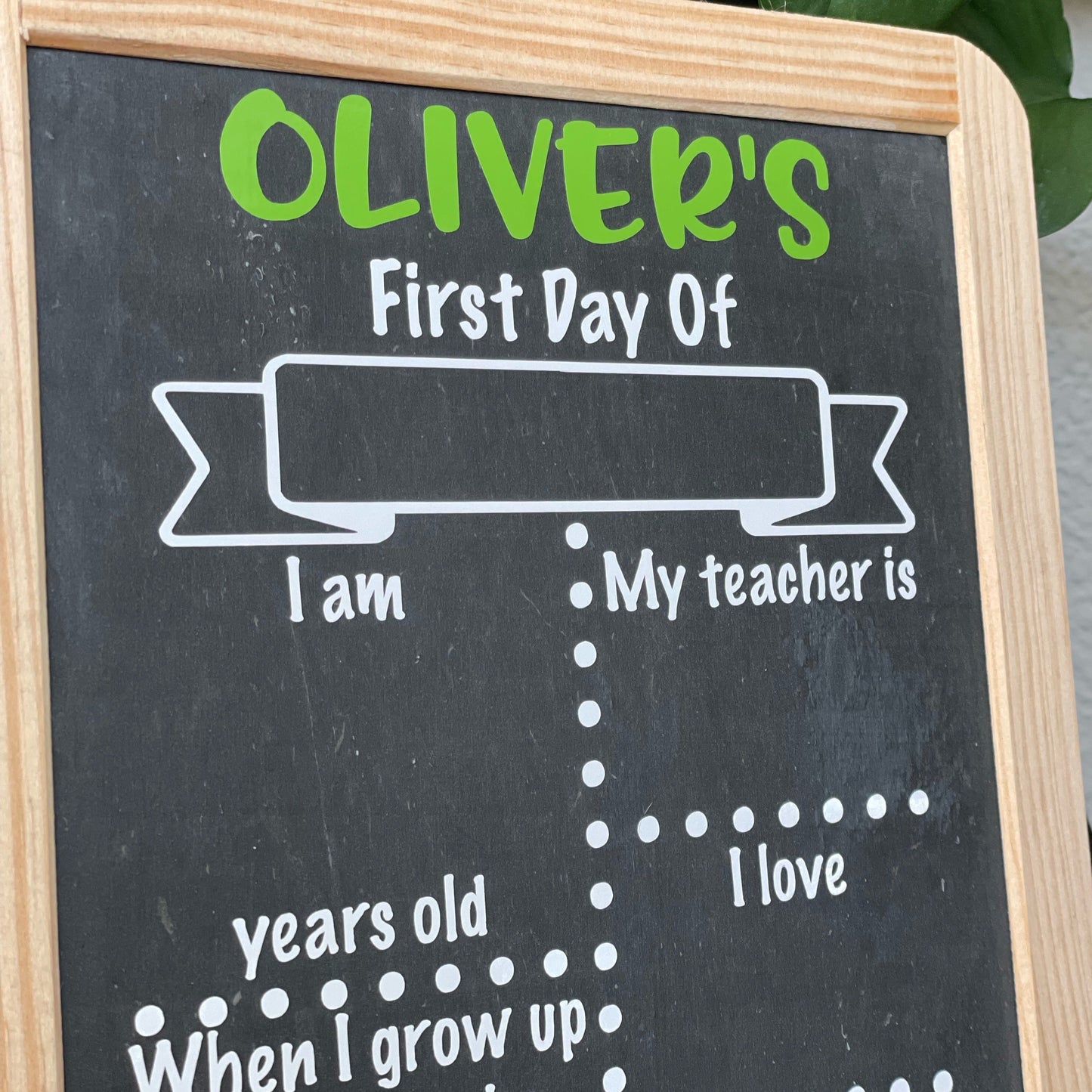 Personalized School Chalkboard with Twine Hanger