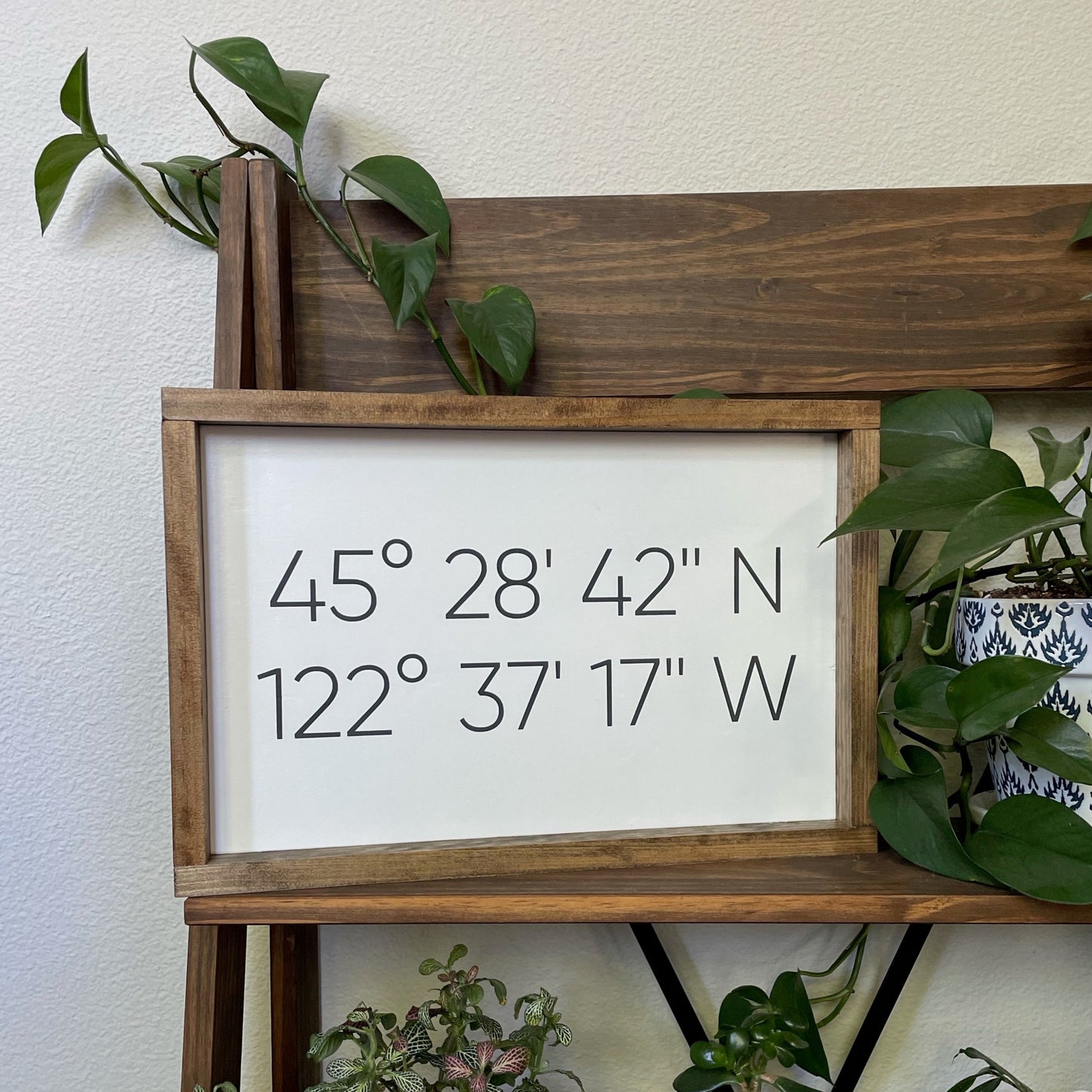 Modern Home Coordinates Sign