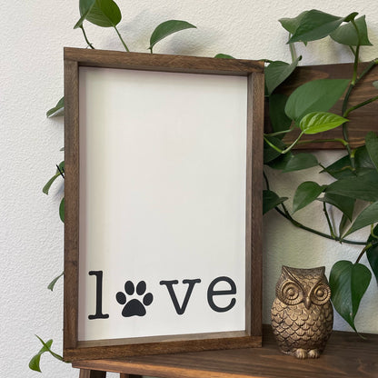 Love Paw Print Sign