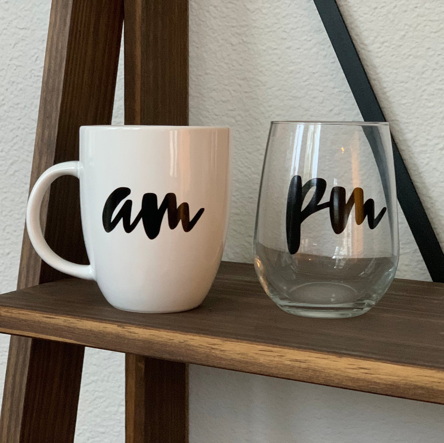 AM/PM Coffee Mug & Wine Glass Set