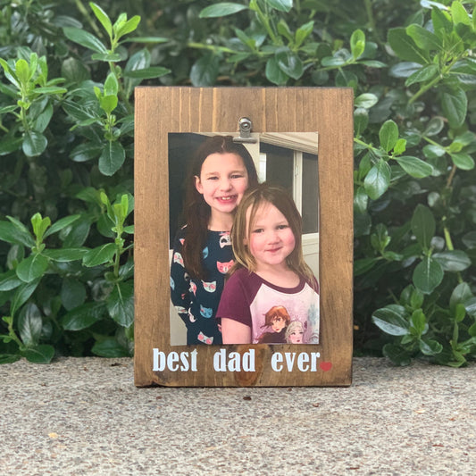 Best Dad Ever Wood Sign With Picture Hanger