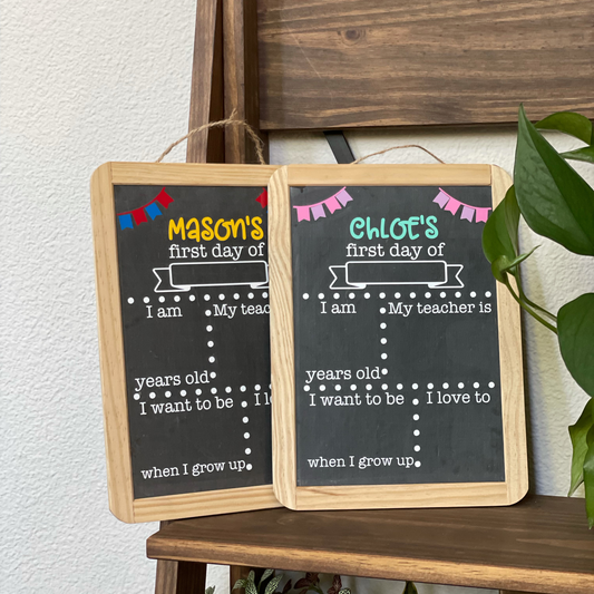 Personalized Back to School Chalkboard with Twine Hanger