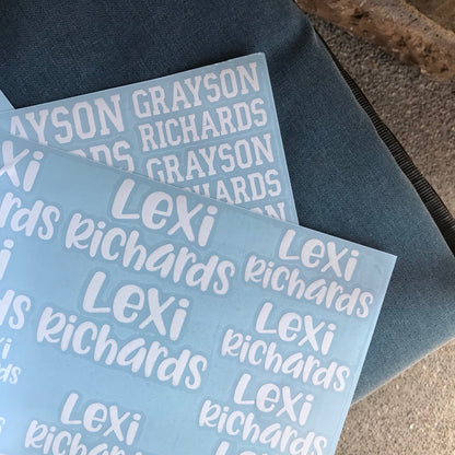 Kids Personalized Name Decals - Half Sheet