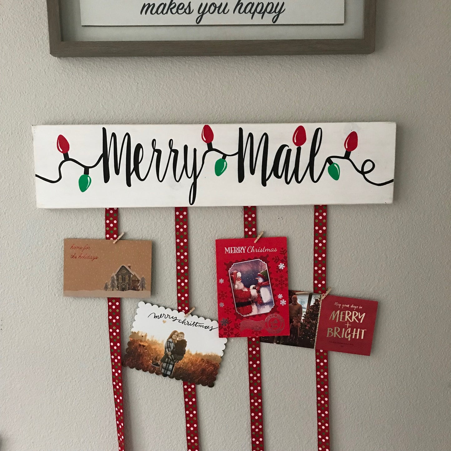 Merry Mail with Bulbs Greeting Card Display