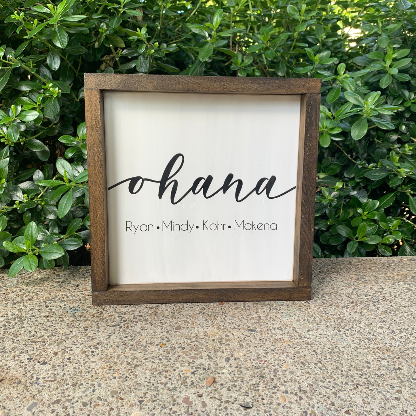 Ohana Personalized Family Names Wood Sign