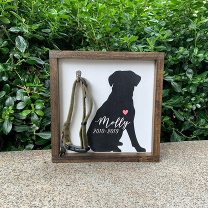 Pet Memorial Collar Display Wood Sign