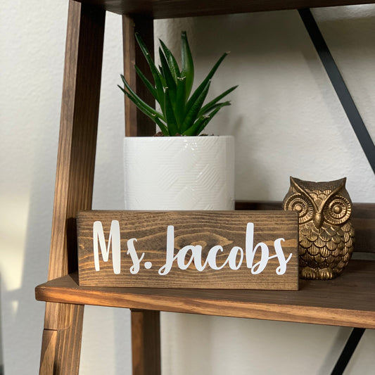 Personalized Teacher Name Sign