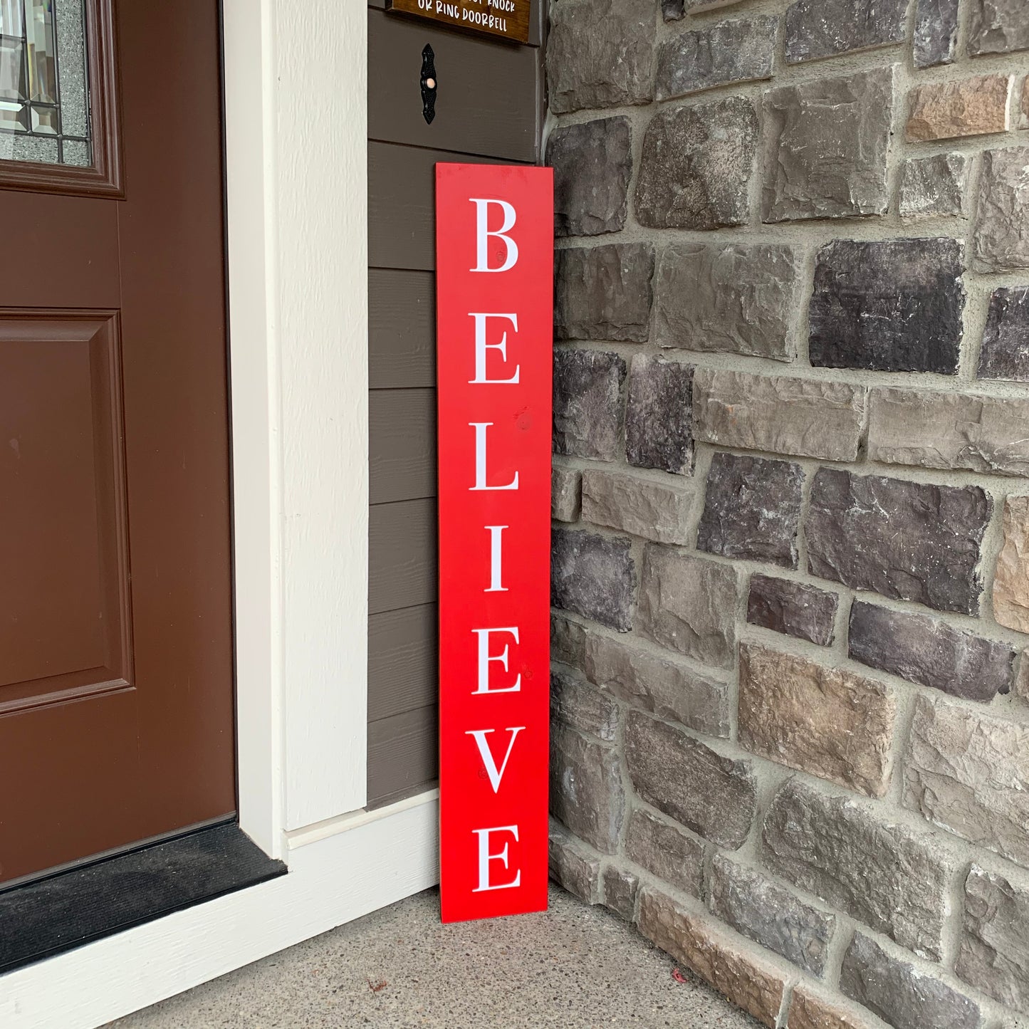 Welcome & Believe Reversible Porch Leaner